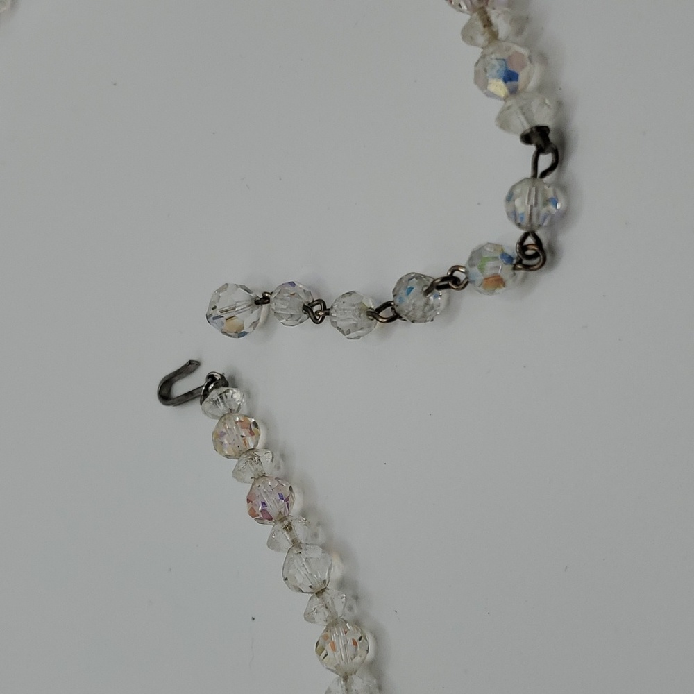 Vintage Faceted Graduated Glass Crystal Aurora Borealis Necklace & Earrings Set - Picture 6 of 7